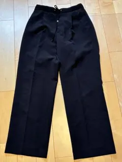 GLOBAL WORK ウツクシルエットイージーWクロスストレートパンツ L
