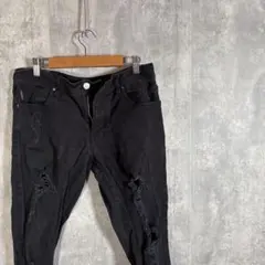 Armani Exchange　ダメージジーンズ　ブラック　スキニー