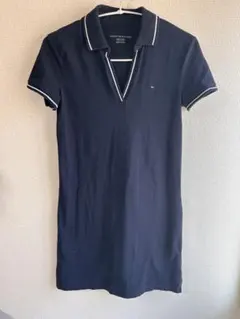 TOMMY HILFIGER トミーヒルフィガー ポロワンピ XS ネイビー