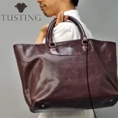 【美品】TUSTING SHIPS別注 パンチングトートバッグ バーガンディ