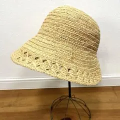 極美品 maison n.h paris ストローハット メゾンエヌアッシュパリ MAISON N.H PARIS [メゾンエヌアッシュパリ] - Noa raffia hat