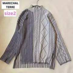 マルシャルテル ケーブルニット ブルーグレー系 サイズ2のサムネイル