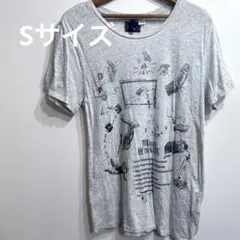 複数購入割引⭕️ グレー　プリント　Tシャツ　Sサイズ