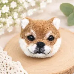 柴犬 羊毛フェルト ブローチ ハンドメイド