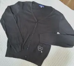 バーバリーブルーレーベル ハート刺繍 カーディガン 黒 三陽商会 38