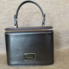 CHARLES JOURDAN メタリックダークブラウン角型ハンドバッグ