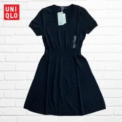 T114 UNIQLO 新品 エクストラファインメリノUネックワンピース L