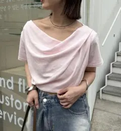 mystic ミスティック オフショル Tシャツ　半袖　ドレープ