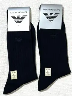 未使用 アルマーニメンズソックス 2足セット ブラック ネイビー 25～26cmのサムネイル