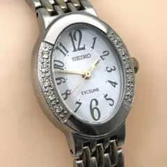 稼働　SEIKO エクセリーヌ V117-0AV0 ソーラー ストーンベゼルのサムネイル