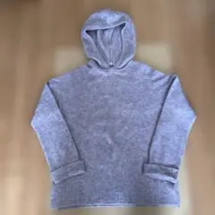 DAMA フード付き紫色ニットセーター