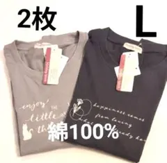 2枚セット レディース長袖Tシャツ　L　綿100%　タグ付き　しまむら
