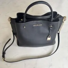 【美品】MICHAEL KORS ブラック レザートートバッグ 2WAY