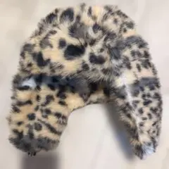 ヒョウ柄　ファー フライトキャップ