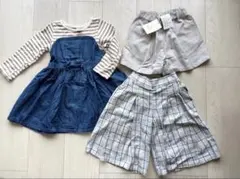 【新品　タグ付】プティマイン ワンピース　レギンス　半ズボン　セット　100