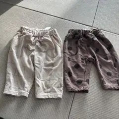 ベビー服 チェック柄＆ドット柄 ボトムス 2点セット　パジャマ　シンプル