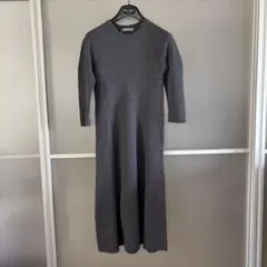 2024SS✨ 美品セオリーリュクス リネン混 マキシ丈半袖ワンピース 紺
