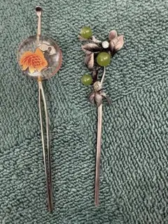 金魚と花のかんざし2点セット