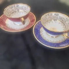 【未使用品】ROYAL ARDEN カップ＆ソーサー　2客セット　ピンク＆ブルー