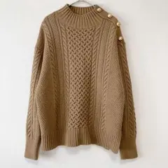 【GU】ケーブル網　ニット　厚手　ローゲージ