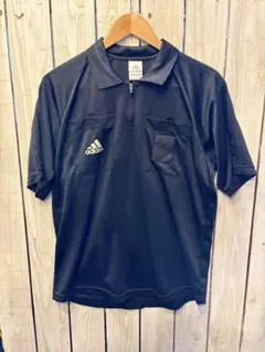 □adidas 黒　ハーフジップ　ポロシャツ