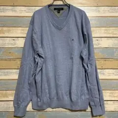 【お買い得‼️】TOMMY HILFIGER ライトブルー VネックセーターXL