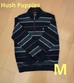 【美品】Hush Puppies ストライプジップスウェット　M