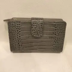 新品未使用 RODANIA ロダニア 二つ折り財布 クロコ型押し 牛革レザーのサムネイル