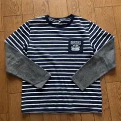 長袖カットソー ネイビーとグレー ストライプ　未使用