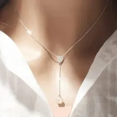 新品 未開封 シルバー 淡水パール レディース ネックレス 送料無料