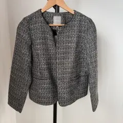 【新品未使用】ノーカラーツイードジャケット