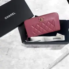 CHANEL ピンク レザー フラグメントケース