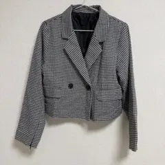 白黒チェック クロップドジャケット ショートジャケット　イング　INGNI