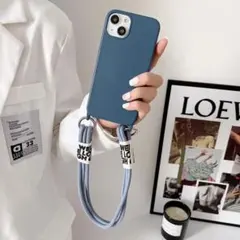 iPhone13 iPhoneケース　ショルダースマホケース　ブルー　可愛い