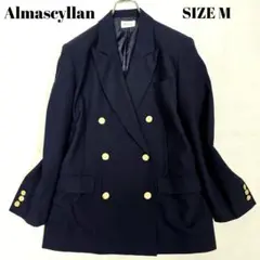Almascyllan テーラードジャケット 紺ブレ ダブル 金ボタン 濃紺 M