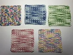 レース編みコースター5枚セット　ハンドメイド