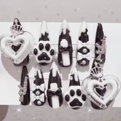 現品1点‼️ネイルチップ 量産型 平成女児風 ピンク 猫 サブカル 地雷系