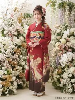 振り袖 フルセット 別誂長襦袢 赤 成人式 金彩加工 刺繍半襟付 81