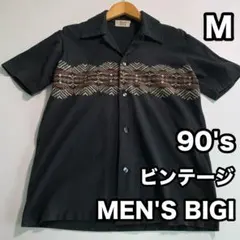 MEN'S BIGI 90s ビンテージ キューバシャツ 開襟シャツ 半袖 Mのサムネイル