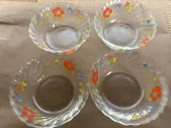 ナルミ　クックマミー　花柄ガラスボウル4個セット