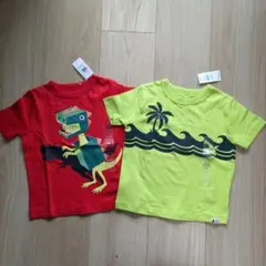 新品タグ付き　ベビーギャップ　恐竜と海の波デザインTシャツ2枚セット 80
