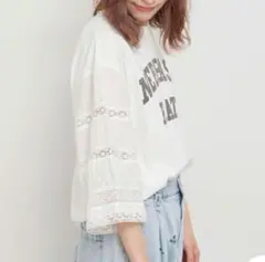 新品　袖レースＴシャツ　SM2