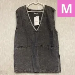 新品 しまむらHeim グレー Vネック ベスト　ジレ　Mサイズ