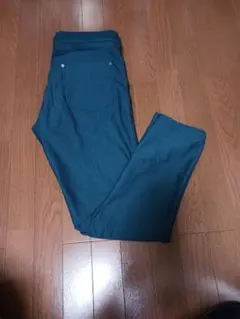 新品同様　ウォームストレッチパンツL青緑タケオキクチ