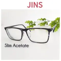 JINS ジンズ Slim Acetate 眼鏡 メガネ ネイビー スクエア