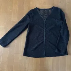 レースカーディガン ブラック M