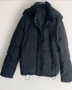 GU ブラックダウンジャケット フード付き