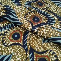 アフリカンプリント 1ヤード　オーカー アフリカ布 アフリカ生地 コットン