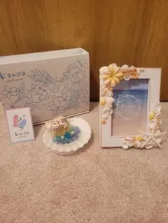Kanoa シェル装飾フォトフレーム、アクセサリー置物