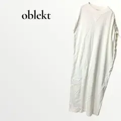 オブレクト ロングワンピース アシンメトリー ホワイト 無地 半袖 【F】 春夏